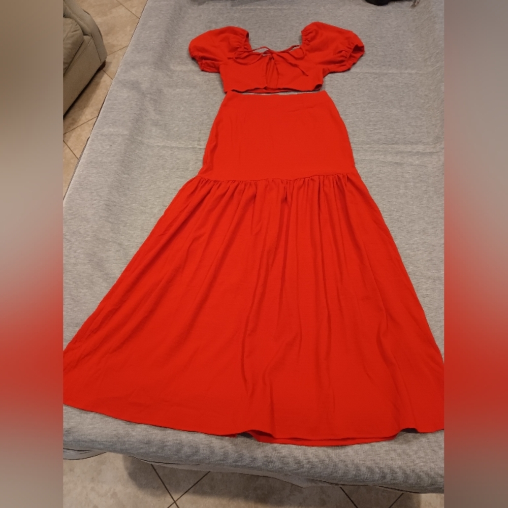 SHEIN Vibrant Red Maxi Skirt